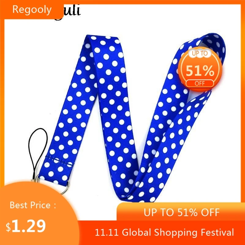 

Blue Wave Point Lanyard for Keys Phone Cool Neck Strap Lanyard for Camera Whistle ID Badge Cute webbings ribbons Gifts