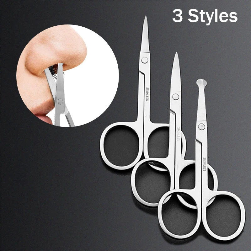 

1pc Stainless Steel Portable Round Head Curved For Nails Eyebrow Nose Eyelash Cuticle Scissors Curved Pedicure Makeup Tools
