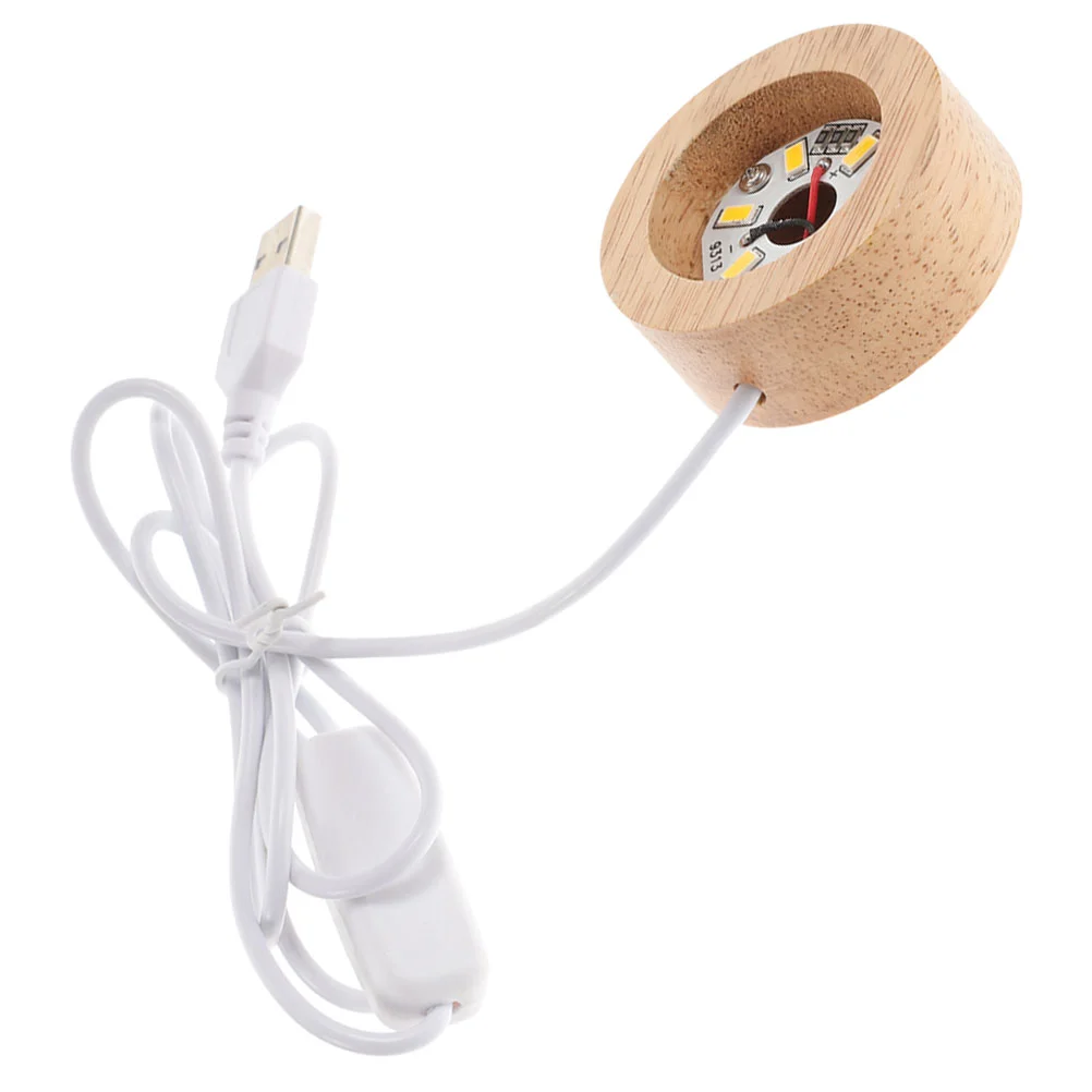 

Wooden Crystal Balls Base Adornment Round Glowing Crystal Balls Rack Light Base