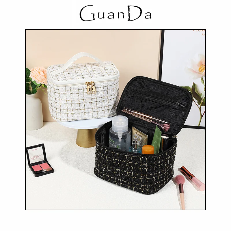 

2023 Elegant Travel Portable Cosmetic Case Large Capacity Make Up Brush Storage Organizer Woman Fashion New Toiletry Bag