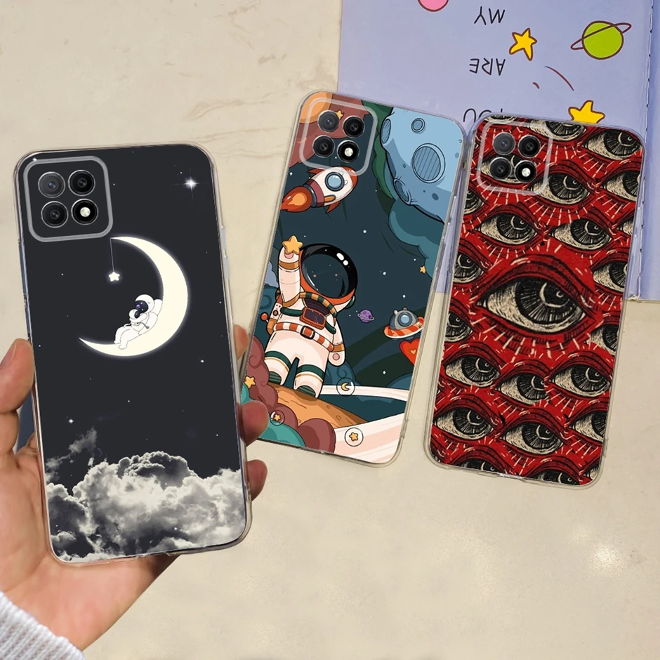 Чехол с цветочным рисунком для OPPO A72 чехол телефона Прозрачный бампер из ТПУ A53 A73 A