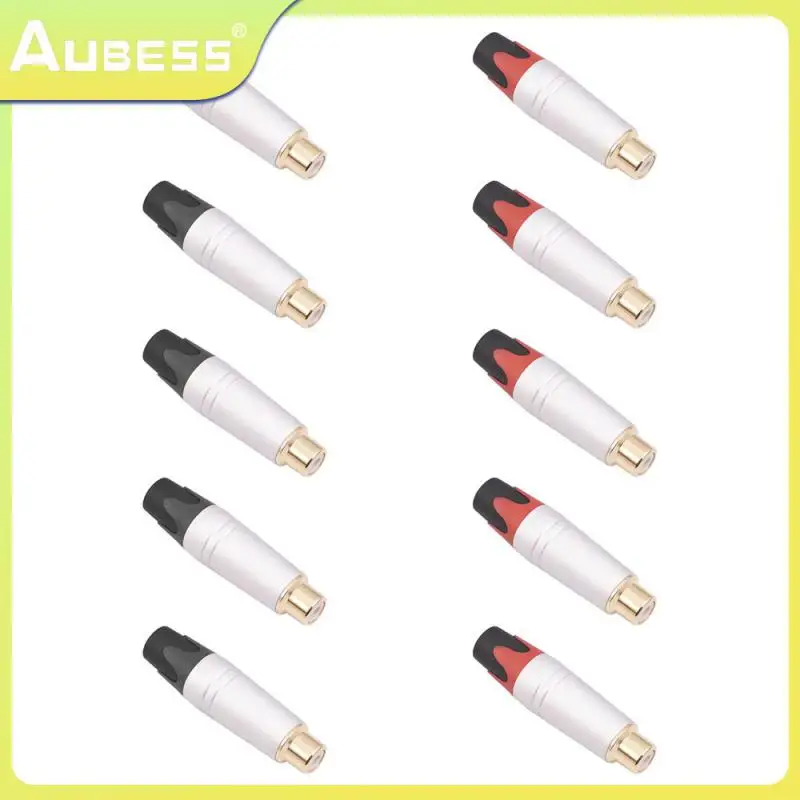 

Silvery White Computer Adapter Gold-plated Good Contact Rca Female Head Durable Computer Accessories Tr056 Black Rca Female Head