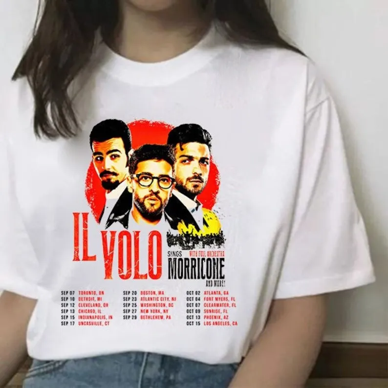 

Футболка Черная мужская с графическим принтом IL-volo, футболка унисекс IL-volo, музыкальная футболка, футболка унисекс, подарок для фаната, 2022