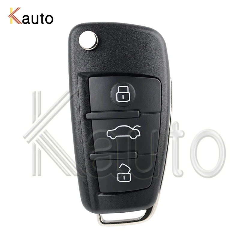 Фото Чехол для дистанционного ключа для Audi Q7 B7 Q3 A3 TT A2 A8 A6 A6L A4 S5 C5 C6 B6 3-кнопочный сменный флип-складной корпус для смарт-ключателя автомобиля №2