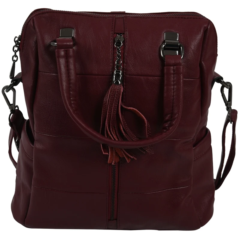 

Women's Backpack Washable Stitching Fashion Backpack Korean Tassel Shoulder Bag
