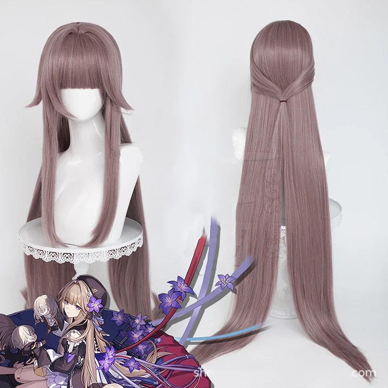 

Honkai Star Rail Herta Cosplay Wig with Bangs Long Straight Hair 90cm Anime Cosplay Halloween Carnival Party Role Play Accessory