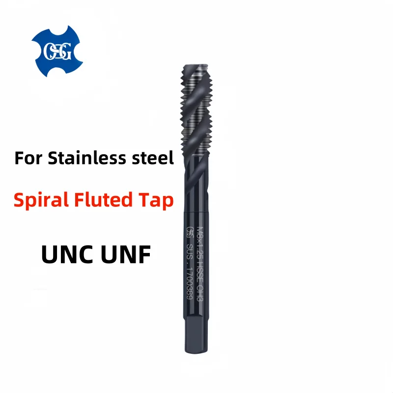 

1 шт. Япония OSG HSSE INOX американский спиральный рифленый метчик UNC UNF1-64 2-56 3-48 4-40 8-32 3I16 10-24 1/4 5/16 стальной спиральный заостренный метчик