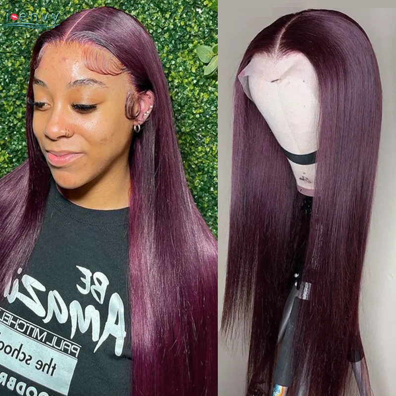 

13x4 Lace Frontal Wigs For Women Peruvian Colored Burgundy Lace Front Wig Human Hair Wig Straight Lace Front Human Hair Wigs