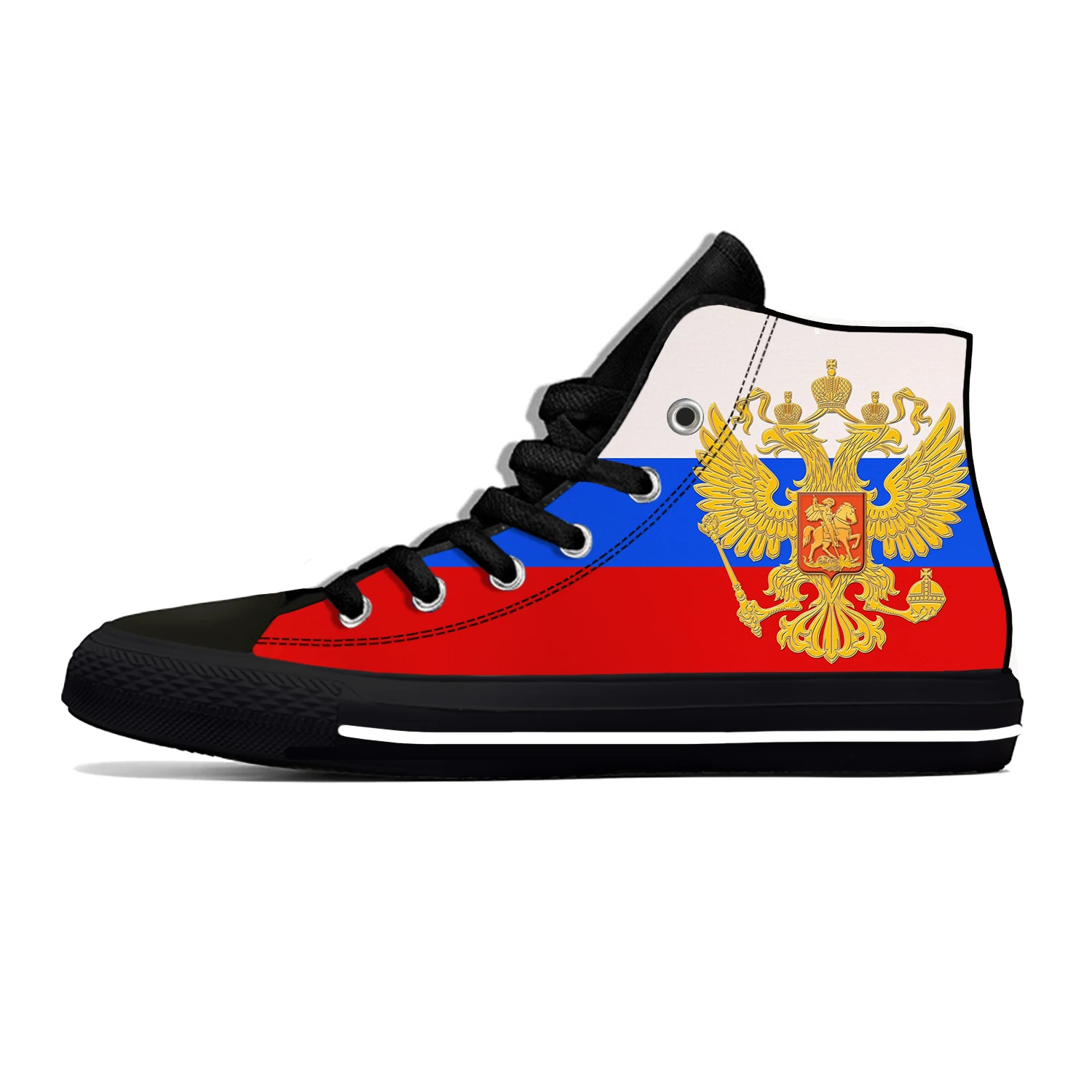 

Кроссовки мужские/женские с высоким верхом, модная смешная повседневная обувь с рисунком патриотической гордости, российский флаг России, легкие дышащие кеды с 3D принтом