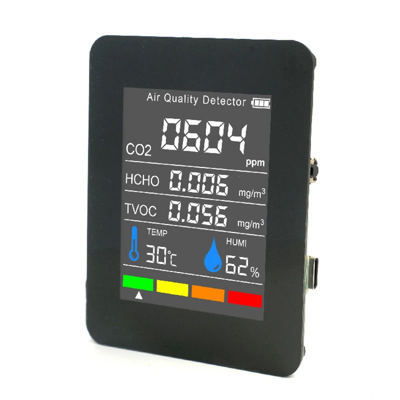 

5 in 1 Carbon Dioxide CO2 Detector Meter CO2 Temperature and Humidity TVOC Gas Analyzers