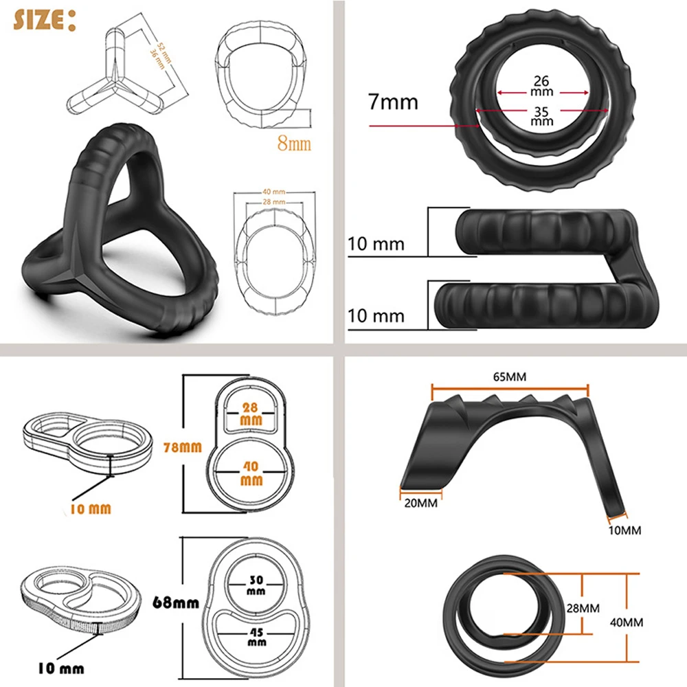 Кольцо на пенис многоразовое Силиконовое кольцо для задержки эякуляции товары