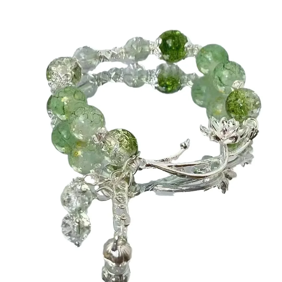 Элегантный роскошный нишевый женский браслет Зеленое поле Королева Бабочка