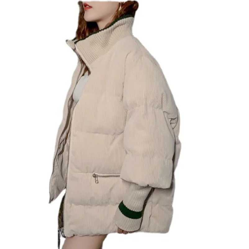 Corduroy Cotton-padded Jacket Women Winter 2022 New Short Loose Padded Cotton-padded Jacket Bread Clothing Winter Coat