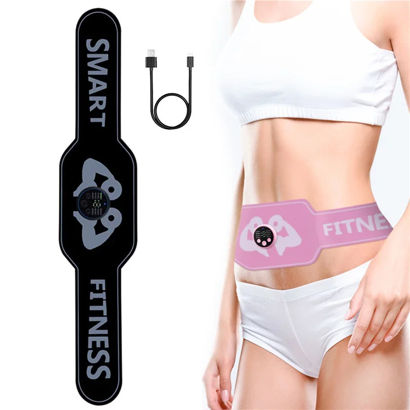 

New Electric Body Slimming Belt Smart EMS Abdominal Trainer Muscle Stimulator Toner Weight Loss Fat Burn Fitness Vibration Belt