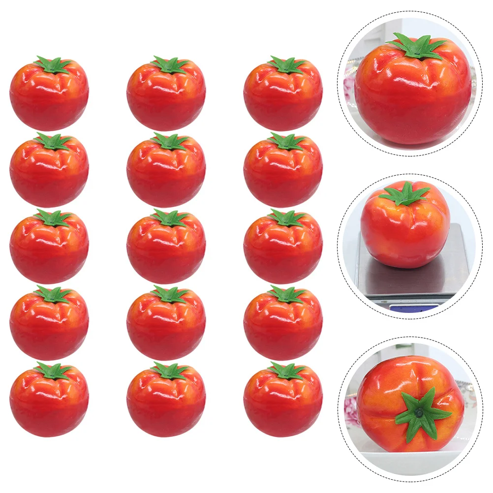 

15 Pcs Toy Foam Tomato Model Miniture Decoration Simulation Artificial Vegetables Fake Veggie Foods Fruit