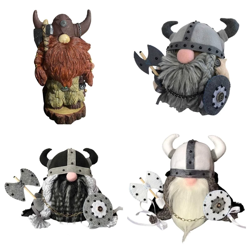 

Warrior Gnome Doll Resin Figurine Ornament Scandinavian Tomte Elf Crafts