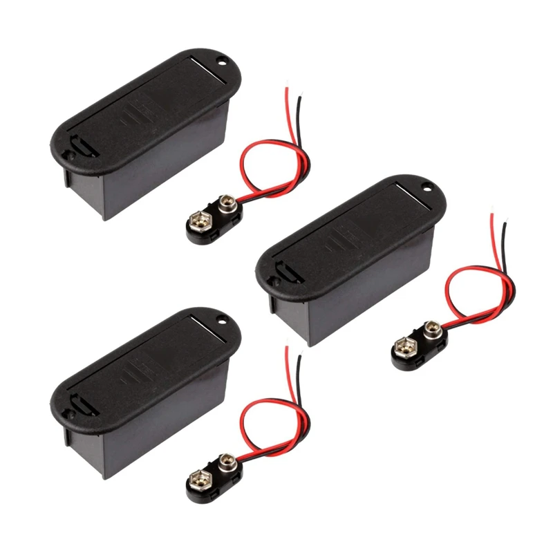 

3X 9V Battery Holder Case For Active Guitar Bass Pickup