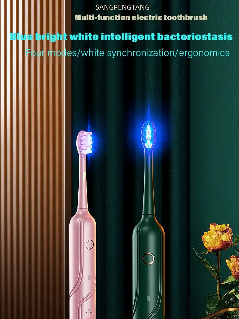 Enlarge Intelligent Sonic Adult Electric Toothbrush With Blue Light Sterilization Whitening Teeth   Timing Tools