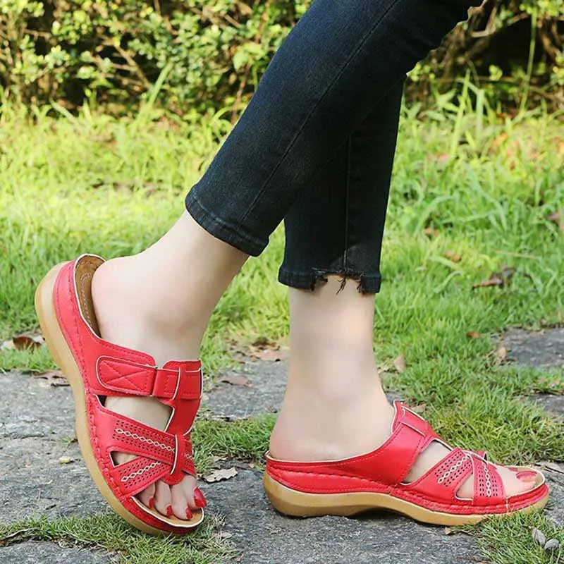 

Wedges Summer Slippers for Women Buckle Strap Fashion Female Sandals Shoe Open Toe Vintage Casual Ladies Platform Shoes