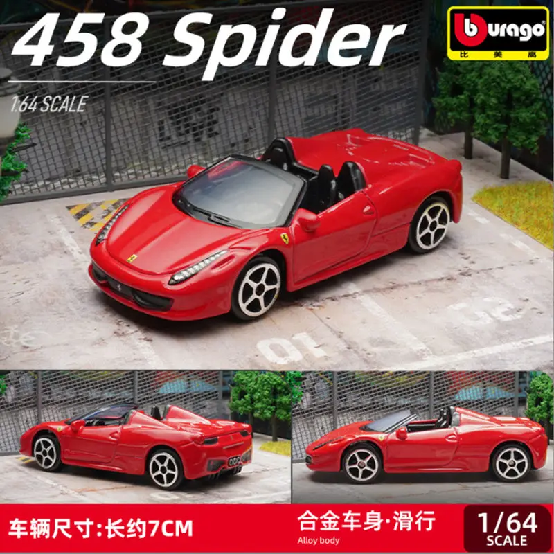 Фото Bburago 1:64 Ferrari LaFerrari F40 F50 F12 TDF SF90 ROMA SP3 Модель спортивного автомобиля из сплава Металлические автомобили Модель автомобиля Миниатюрная масштабная игрушка №3