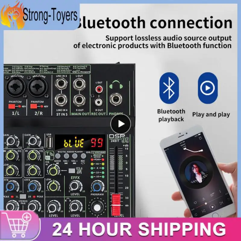 

Karaoke Phantom Power 99 Dsp Effects Built-in Dsp Chip Wireless 4 Channel Audio Mixer Professional Sound Card Audio Mixer Mini