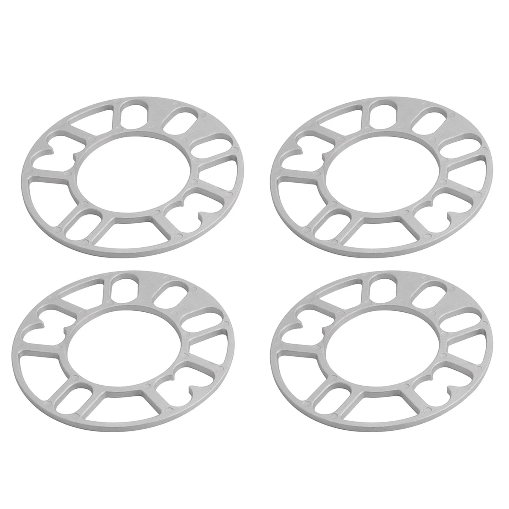 

4Pcs Aluminum Wheel Spacers Shims Plate Auto Wheel Spacers 5mm Stud for 4X100 4X114.3 5X100 5X108 5X114.3 5X120