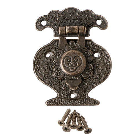 Античная бронзовая застежка для защелки ювелирных изделий, деревянная шкатулка, мини-шкаф, пряжка, замок Decora