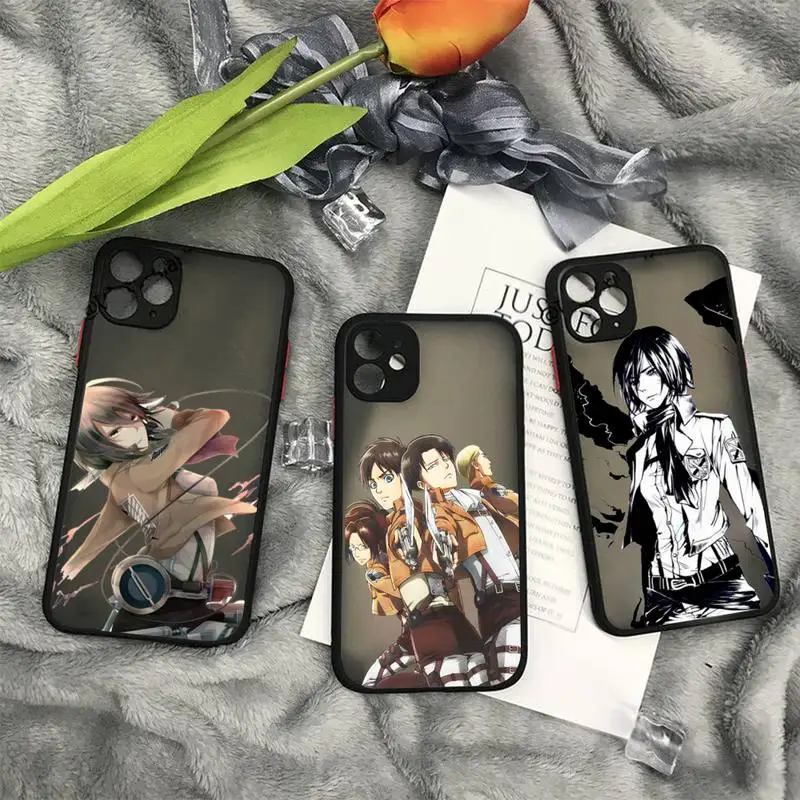 

Anime Japanese attack on Titan Phone Case matte transparent For iphone 11 12 13 7 8 plus mini x xs xr pro max cover