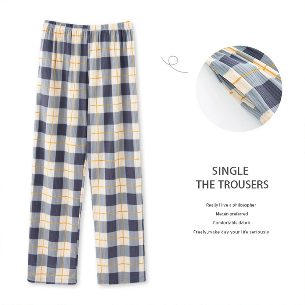 Mens Checked Pockets Lounge Pants Trousers Sleep Gym Active Pajama Sweatpants Soft Jogger Slim Bottoms
