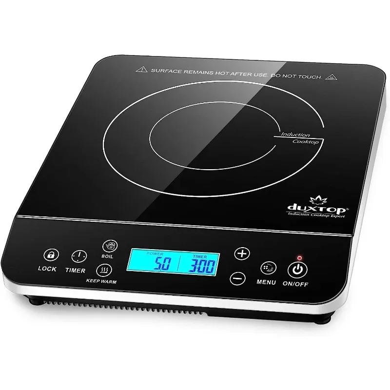 

Duxtop Portable Induction Cooktop, Countertop Burner Induction Hot Plate with LCD Sensor Touch 1800 Watts,Silver 9600LS/BT-200DZ