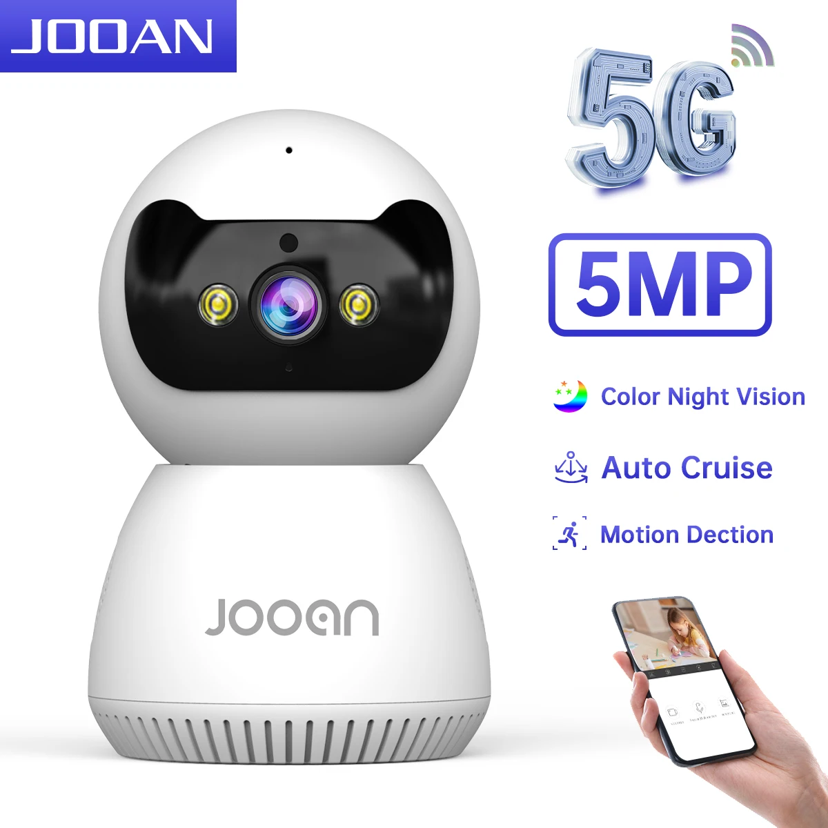 JOOAN 5MP 3MP IP Camera 5G WiFi Home Security Camera AI Trac