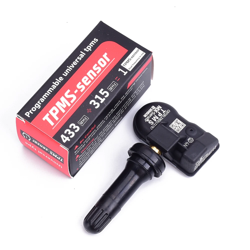 Фото TPMS датчики MX-Sensor 2 в 1 TPS218 металлический резиновый стержень программируемый винтовой датчик контроля давления в шинах TS408 TS601 TS508 №5