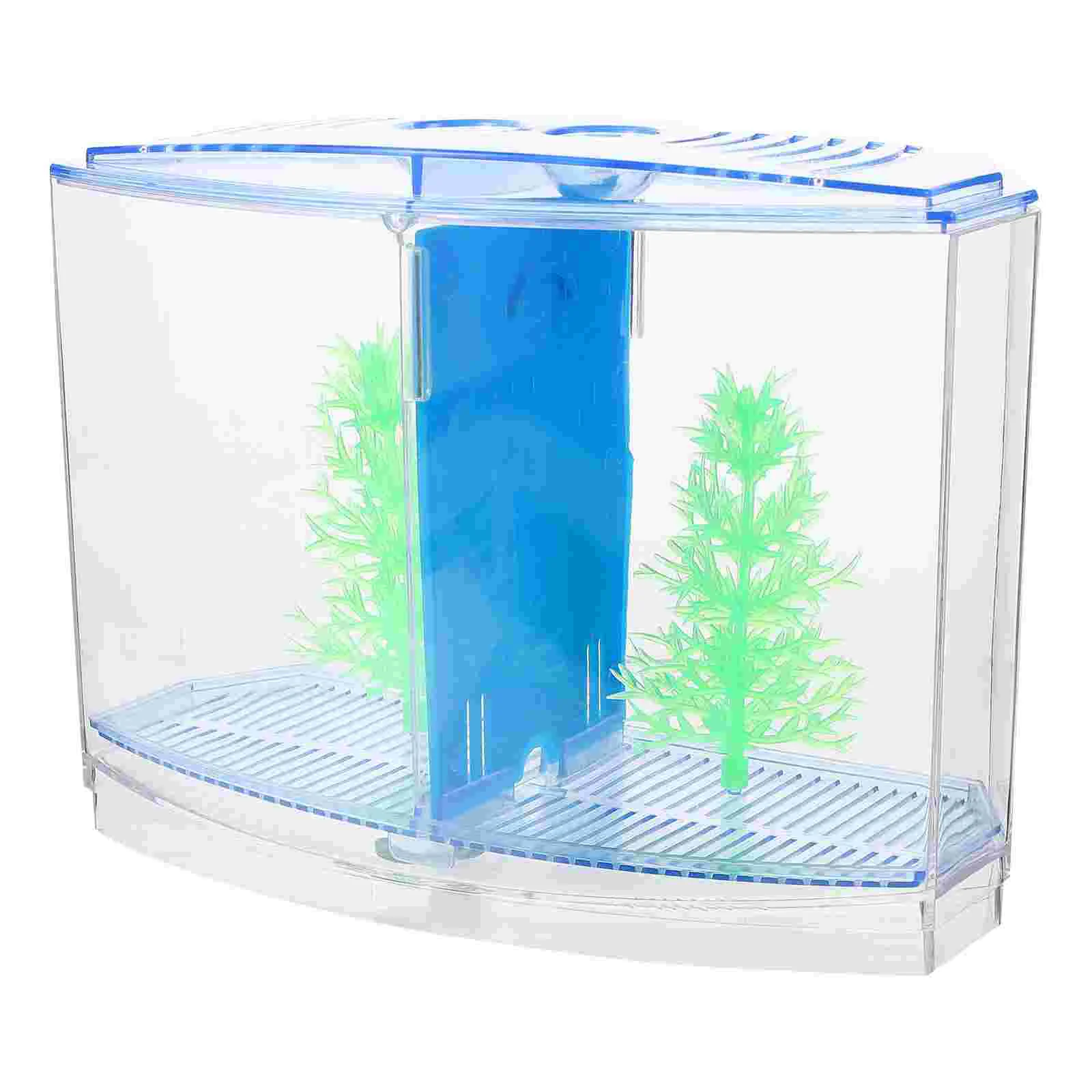 

Fish Tank Aquarium Acrylic Small Goldfish Starter Betta Tabletop Mini Desktop Baby Container Separator Accessories Breeder Box