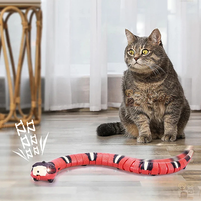 

Smart Sensing Interactive Cat Toys Automatic Eletronic Snake Cat Teasering Play USB Rechargeable Kitten Toys for Cats Dogs Pet