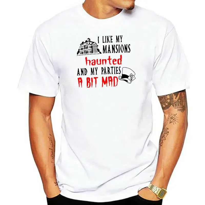 

Camiseta de Halloween I Like My Mansion Haunted And My fiestas un poco Mad-Teebluechic