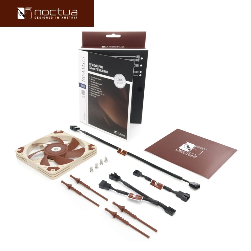 Фото Noctua NF-A12x15 PWM Chromax.Black.Swap 120 мм тонкий тихий корпус охлаждения процессора бесшумный радиатор кулер вентилятор 4-контактный контроль температуры №1
