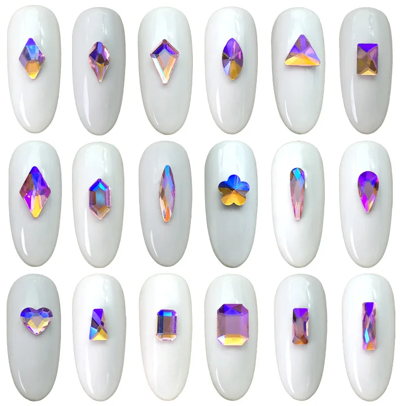 20 шт 3D мульти-формы Стразы для ногтей с 10 типами розовый кристалл дизайна s