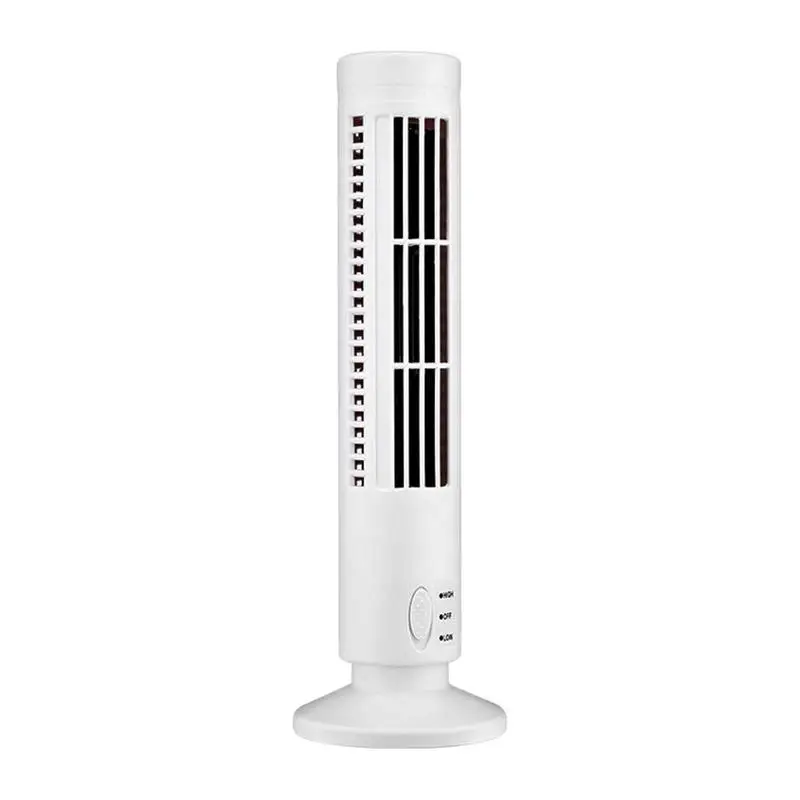 

USB Charging Tower Fan Quiet Cooling Small Fan With 2 Speeds Bladeless Fan Standing Floor Fans For Home Kitchen Bedroom
