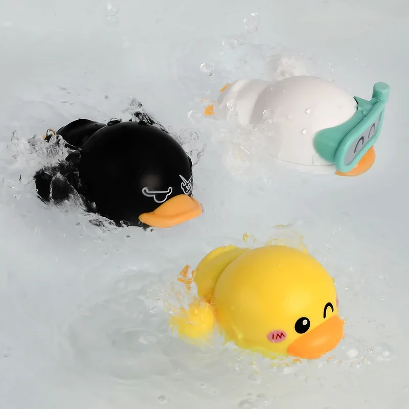 

Cute Baby Clockwork Little Yellow Duck Baby Bath Toys Children Boys Girls Playing In The Water Bathroom Set Combination