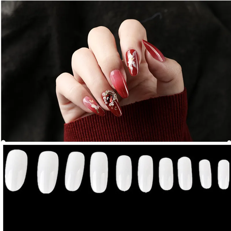 

500pcs Manicure Fake Nail Tips Natural Round Head Nail Art Tip Full Cover False Nails Fake Nails Acrylic Manicure Salon Tools
