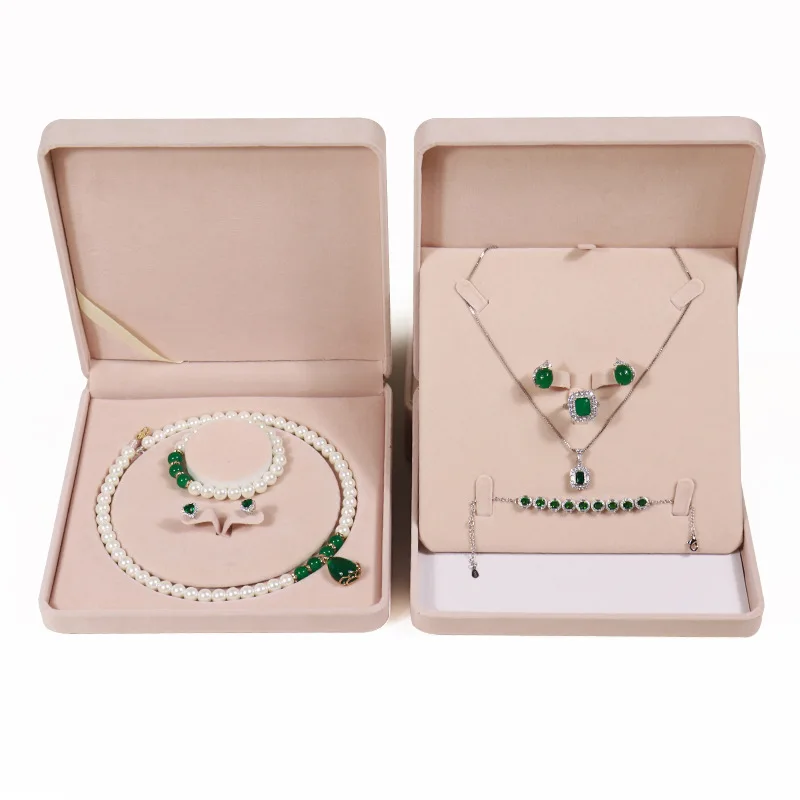 

Высококачественный Женский фланелевый органайзер для ожерелий и ювелирных изделий с жемчугом, набор шкатулок для колец и подвесок, выставочный зал для хранения ювелирных изделий