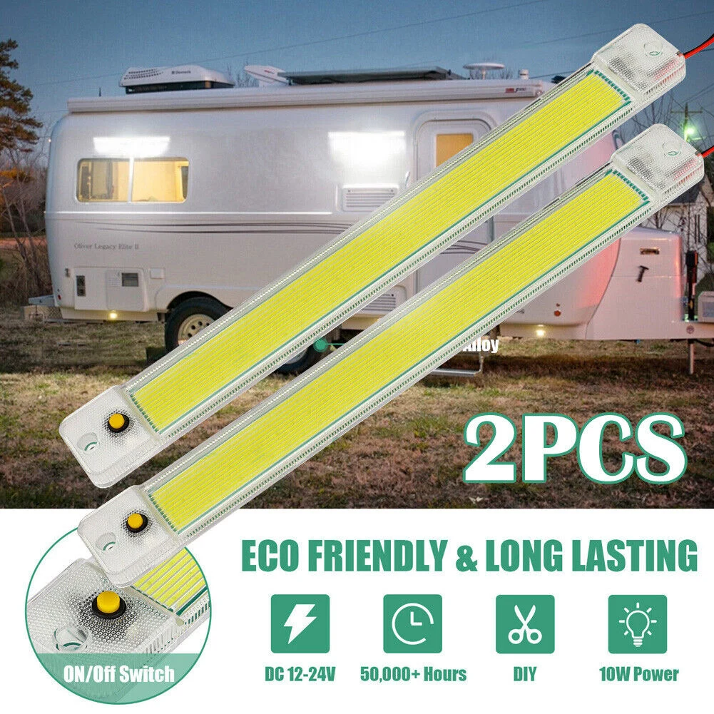 

2x Car Reading LED Night Strip Light Interior Light Ceiling Lamp Car 12V 24V Caravan Boat Fishing Camping Interior Lamp