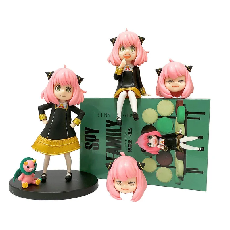 

Anime Spy X Family Figure Toy Two Heads In Standing and Sitting Ver. Anya Forger Figure PVC Action Collection Figures Model