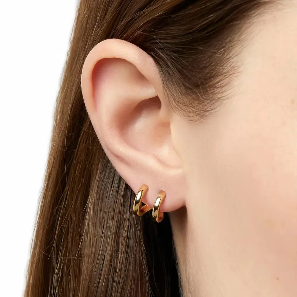 Минималистичные серьги-гвоздики золотого серебряного цвета с геометрическим