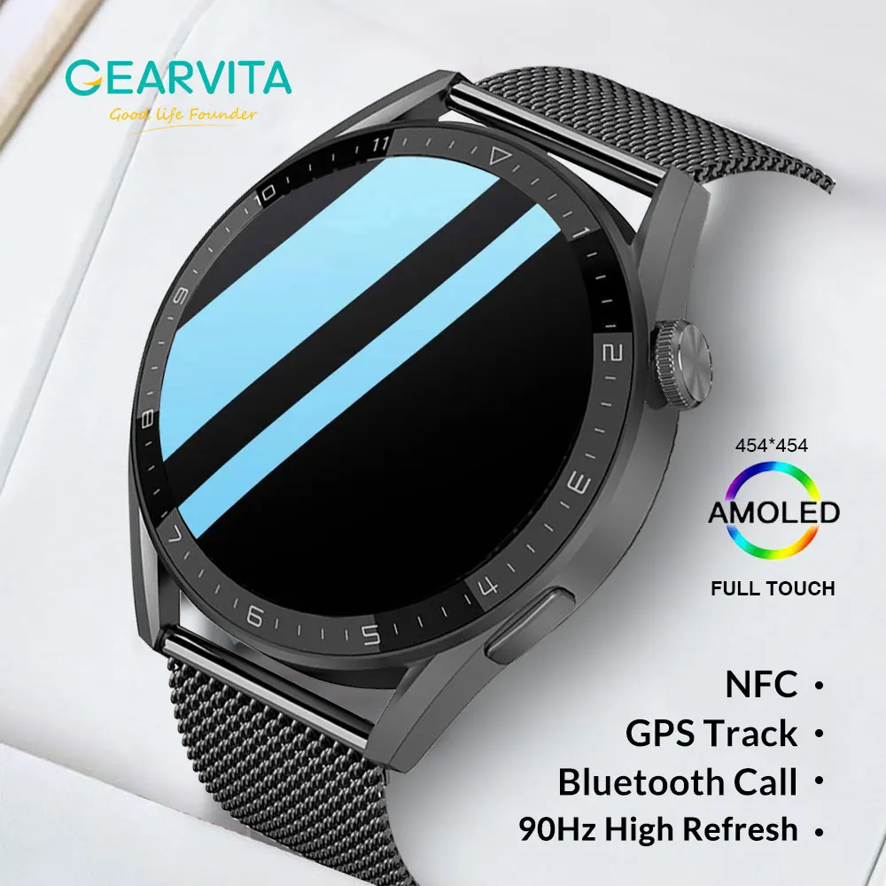 Новейший GPS трек 454*454 AMOLED для Huawei Smart Watch 3 Max Bluetooth Call High Refresh IP68 Wirelss зарядка