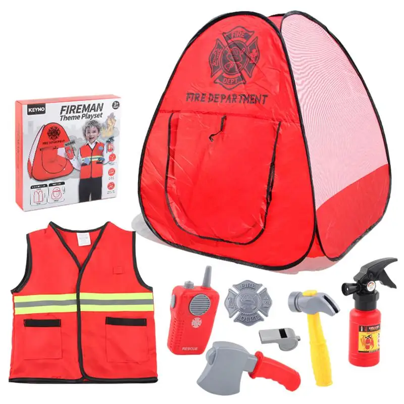 

Halloween Firefighter Cosplay Costume Set For Kids Boys Girls Carnival Party Fireman Uniform Carnival Toys Outfits Work Clothing