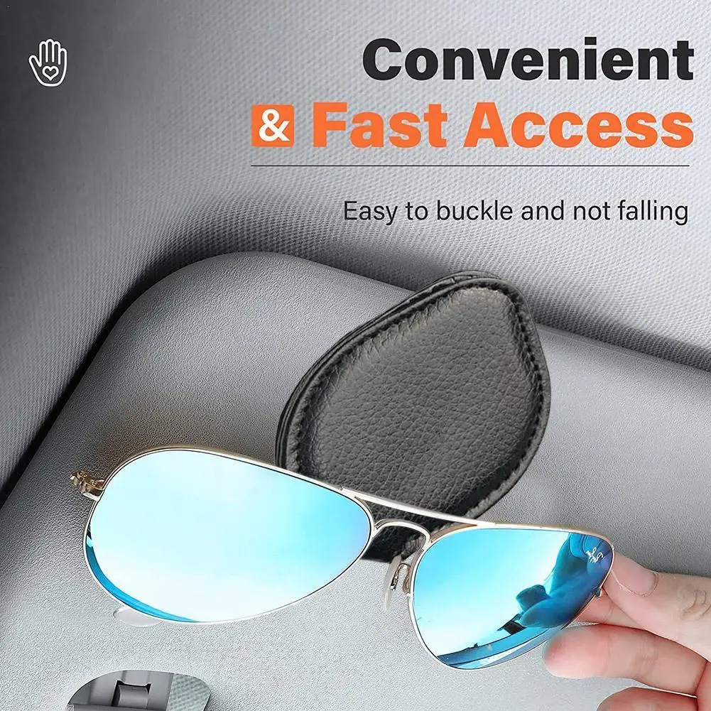 

Leather Sun Visor Glasses Clip Sunglasses Holders For Car Sun Visor Fastener Ticket Card Clip Eyeglasses Mount Auto Accesso R9E8