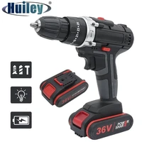 electric cordless drill wireless power driver screwdriver with 2 lithium ion batteries home diy useful repair woodworking tool