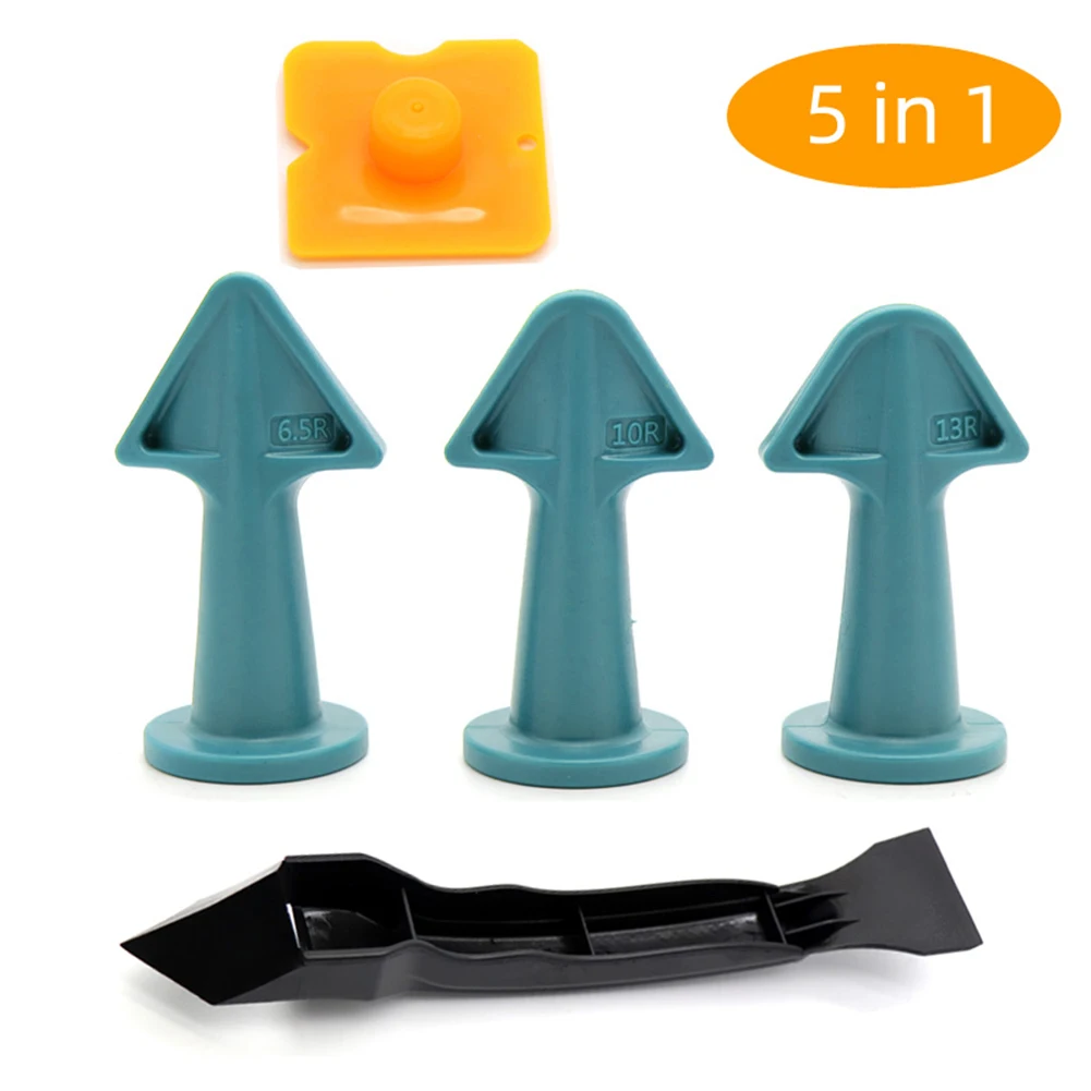 

5Pc Caulking Nozzle Applicator Finishing Tool Spatula Plastic Glue Shovel Tile Brick Joints Floor Silicone Remover Hand Tool Set