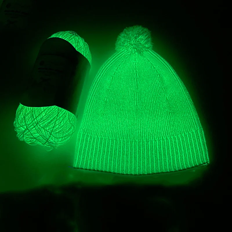 50M Luminous Yarn Novel Glowing Polyester Yarn for Knitting Crochet Yarn DIY Carpet Sweater Hat Glow In Dark Fabric Braided Yarn